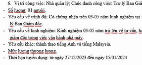 Thông Báo Tuyển Dụng Lao Động Nước Ngoài